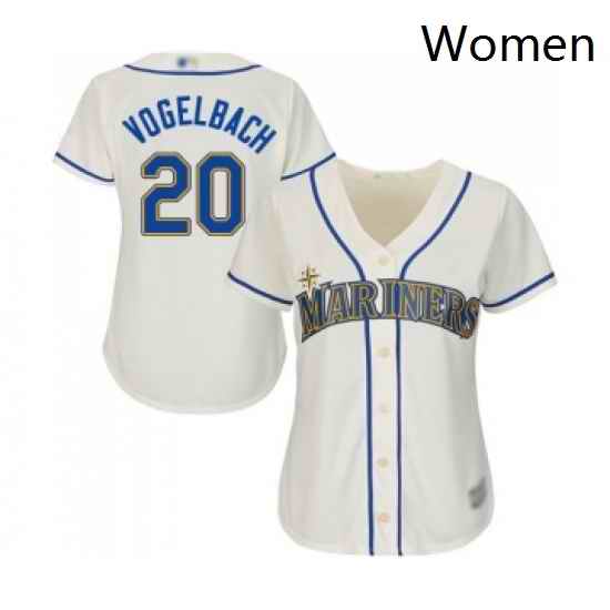Womens Seattle Mariners 20 Dan Vogelbach Replica Cream Alternate Cool Base Baseball Jersey
